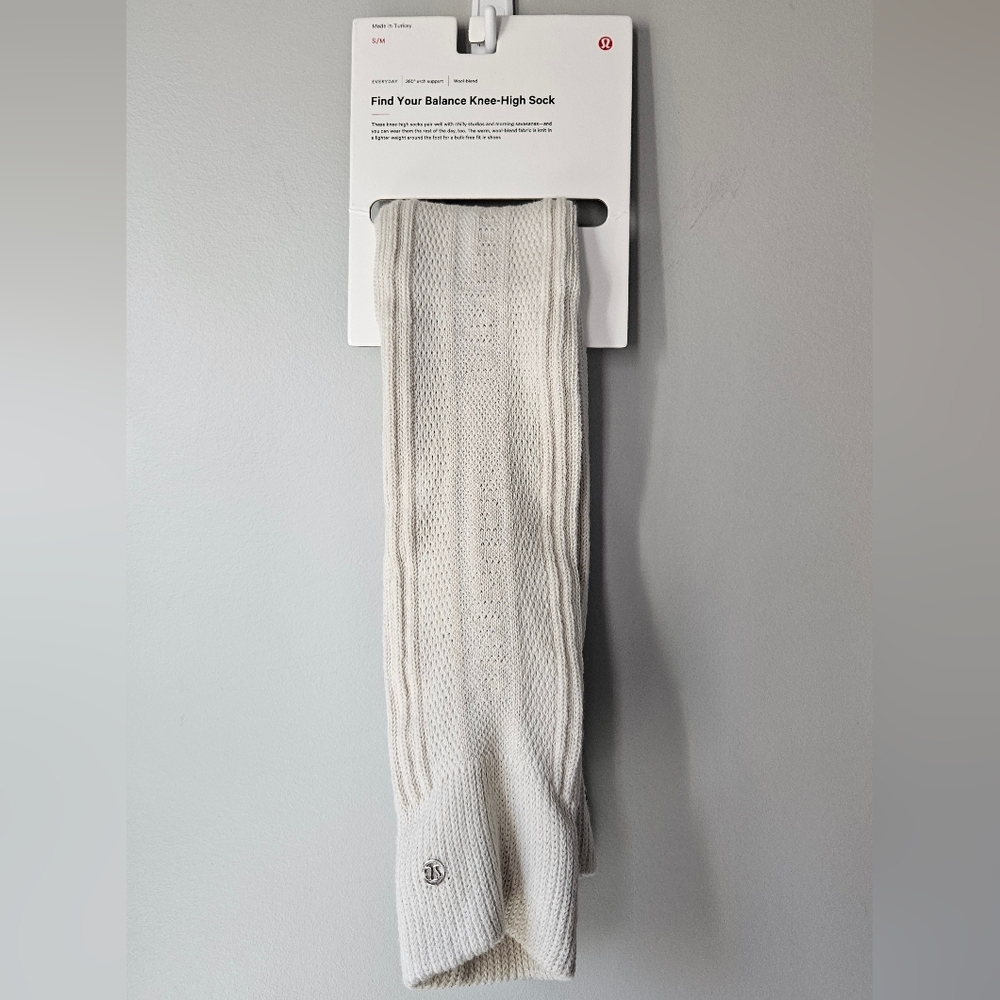 NWT Lululemon Find Your Balance Knee High Wool-blend Socks S/M Ivory
